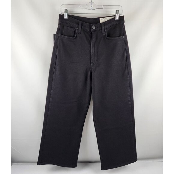 Rag & Bone Jeans Womens 28 Black Annie Wide Leg Ankle Denim (28x27) NWT